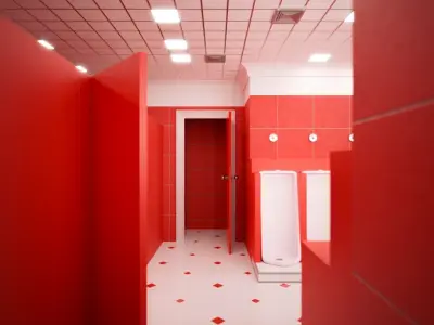 The Shining 1980 - Overlook Hotel - The Red Bathroom V02 3D model