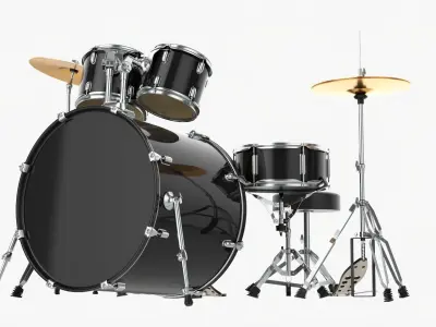 Acoustic drum set 3D model