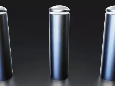 Metal Bollard Low-poly 3D model