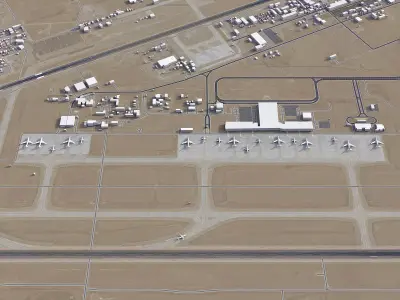 Erbil - Airport - EIA Low-poly 3D model