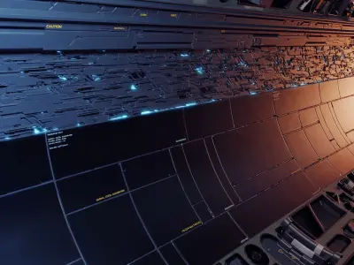 Sci-fi trim sheet 3D model buy