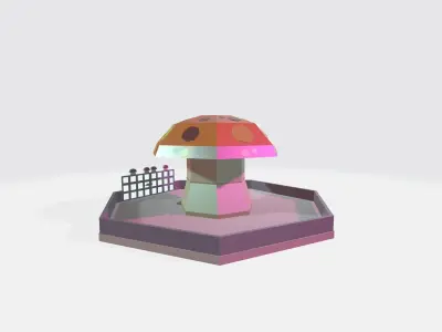 Mushroom House for human Free low-poly 3D model