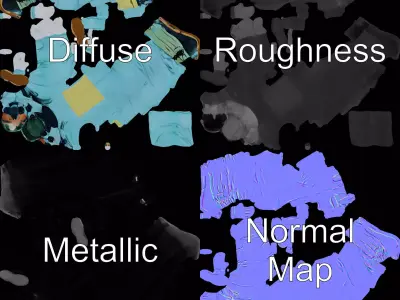 Sky Blue Hazmat Suit model pack Low-poly 3D model