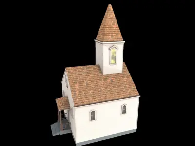 church Low-poly 3D model 6