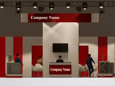 Exhibition Model trade show booth 3D model