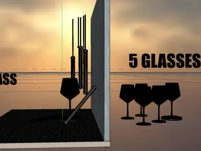 Tempranillo 3D Wine  glass bar glassware 3D model