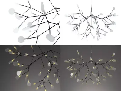 Heracleum chandelier with branches hanging from it 3D model
