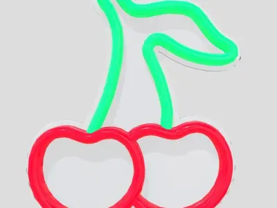 CC0 - Neon Sign Cherry Free low-poly 3D model