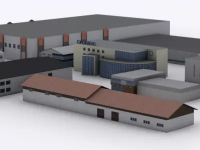 Storage Building Pack - Game Ready Low-poly 3D model