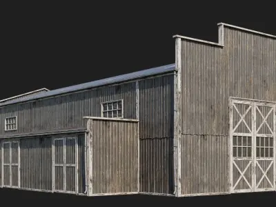 81-82-83-84 - Farm Buildings 4K PBR GameReady Low-poly 3D model