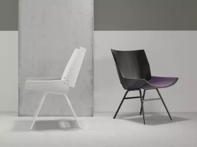 Shell Lounge Seat Cushion Chair 3D model