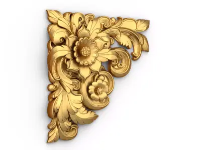 Classic carved corner decor ornament cnc 3d printing stl 06 3D print model purchase