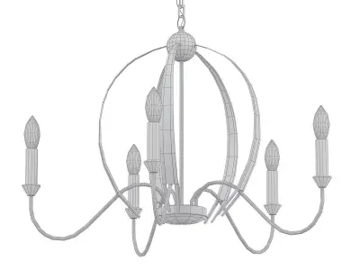 RUFUS wrought iron chandelier 3D model