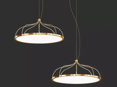 PLANE two circular pendant lights 3D model