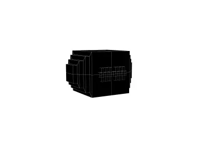 Voxel Rugby Ball v1 004 Low-poly 3D model