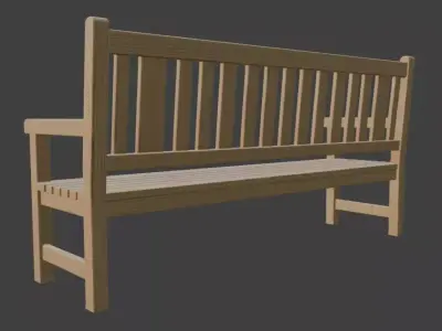 Classic Park Bench 3D Model 3D model buy