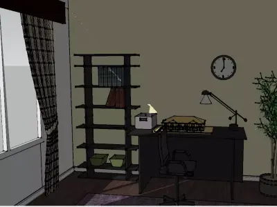 Home Office Low-poly 3D model