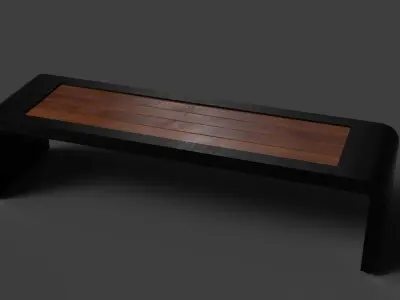bench Free low-poly 3D model 5