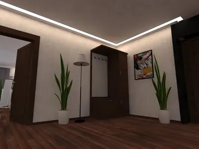 Fully Ready Multi-Room Furnished Apartment Scene Low-poly 3D model