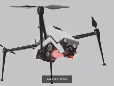 Cyberpunk Drone and Controller Bundle 3D Model Pack