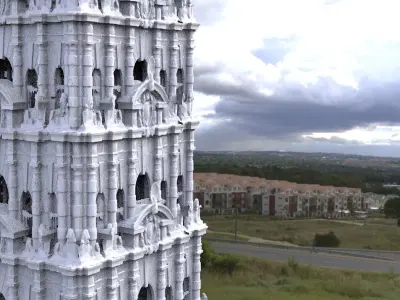 Fantasy architecture Mayan hotel tower fantasy 1  3D model