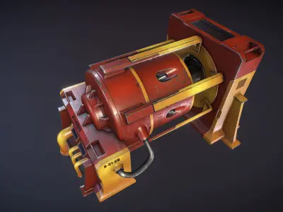 Industrial machine 1 Low-poly 3D model