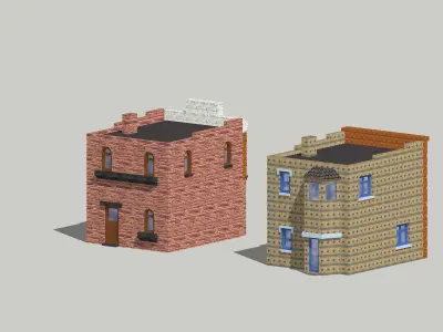 Shop Store Building House by Outland Models Low-poly 3D model