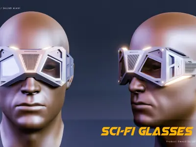 5  SCI-FI GLASSES BASEMESH 3D model