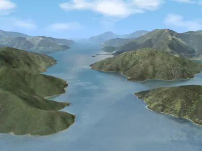 Island Mountains - Marlborough Sounds 3D model