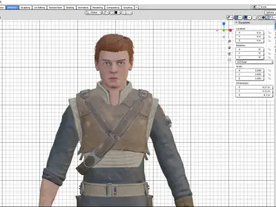 Cal Kestis Game Character -Ready To Rigg Low-poly 3D model