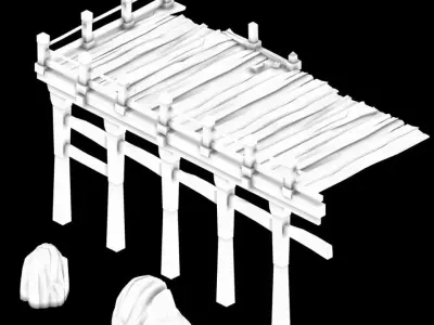City - Wood Platform 3D model