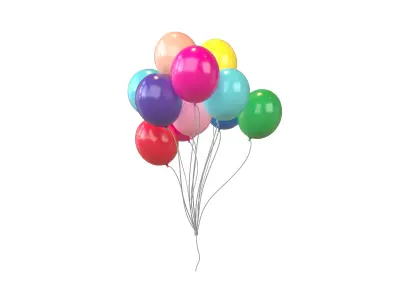 Bunch of Balloons v1 001 Low-poly 3D model