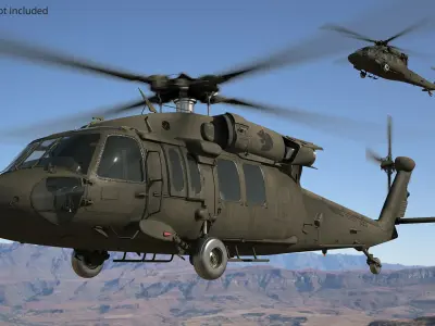  Sikorsky UH 60 Black Hawk Helicopter US Army Green Rigged 