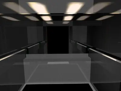 Elevator with glass door 3D model