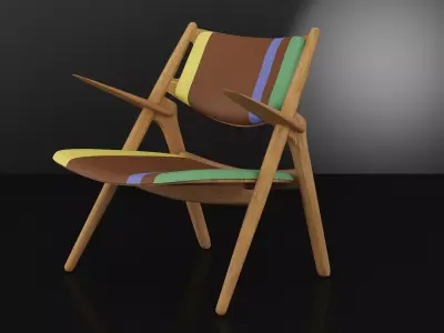 CH28 Sawhorse Easy Chair 3D model
