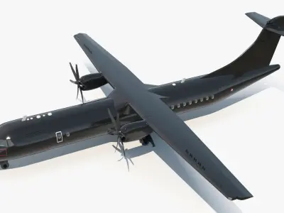  Maritime Patrol Aircraft with Twin Turboprops Black Rigged for Maya 