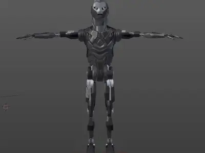 Robot Low-Poly Model humanoid Low-poly 3D model
