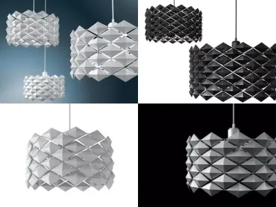 Diamonds origami pendant lamp 3D model