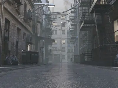 New York Alley Scene 3D model