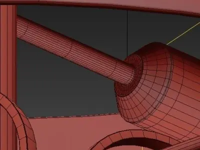 3 Light Cascading Ring Polished Nickel Pendant 3D model