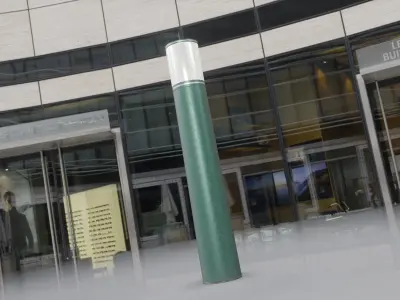 Low-Poly Moss Green Light Column 27 - Street Light Set-9 Low-poly 3D model