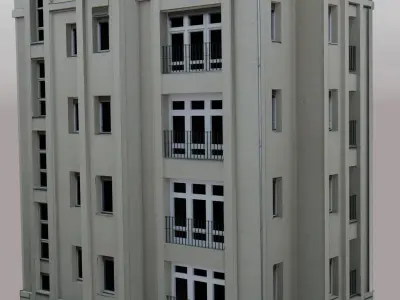 Residential Block Building  Free 3D model