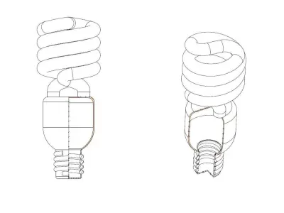CFL Bulb 3D print model