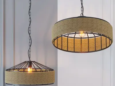 Belt Loft Rope Light Chandelier 3D model