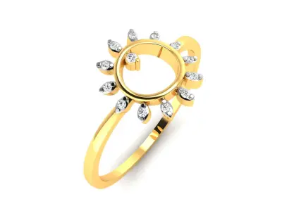 Diamond Ring For Women 3d Print Model 3D print model 50