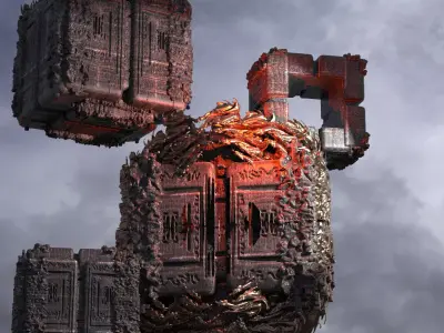 Dantes Inferno Hell Cube 4 versions 3D model