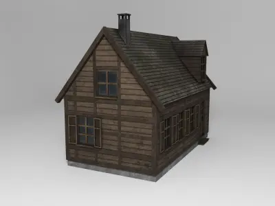 Old Wooden House - Low Poly Model Low-poly 3D model