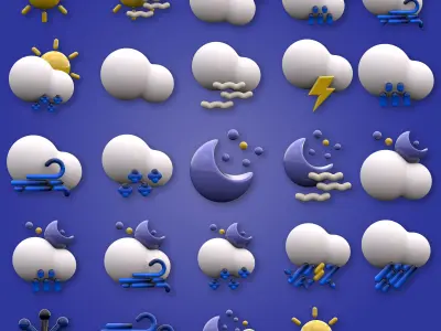 3d Icon Weather Pack 3D model