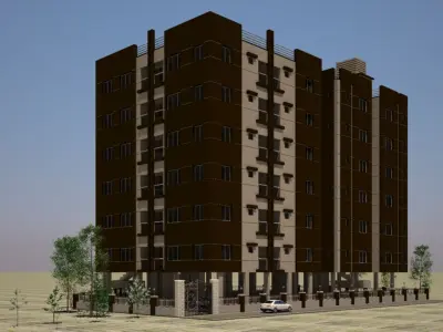 Residential Day View 3D model