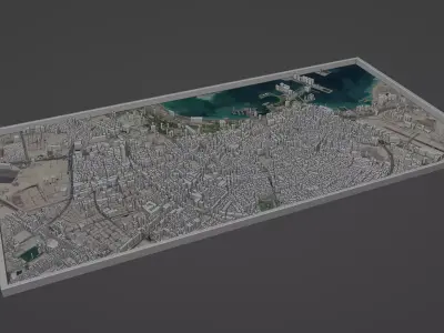 Doha City Low-poly 3D model